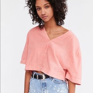 BDG Dylan Popover Shirt in salmon